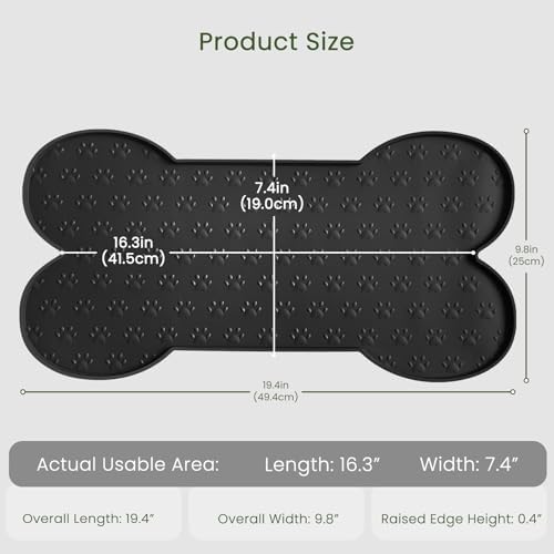 PWTAA Dog Food Mat Anti-Slip Silicone Dog Bowl Mat Thicker Pet Placemat - Image 2