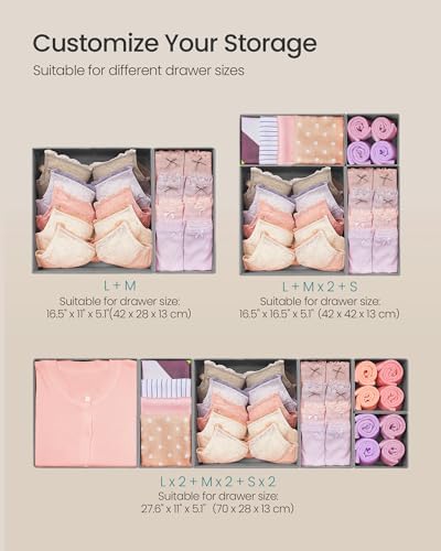 SONGMICS Drawer Organizers, Foldable Fabric Storage Boxes - Image 5