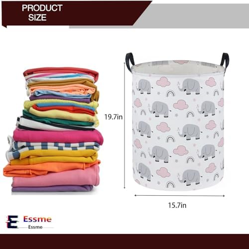 Essme Kids Laundry Basket, Elephant Hamper Collapsible Canvas Waterproof - Image 2