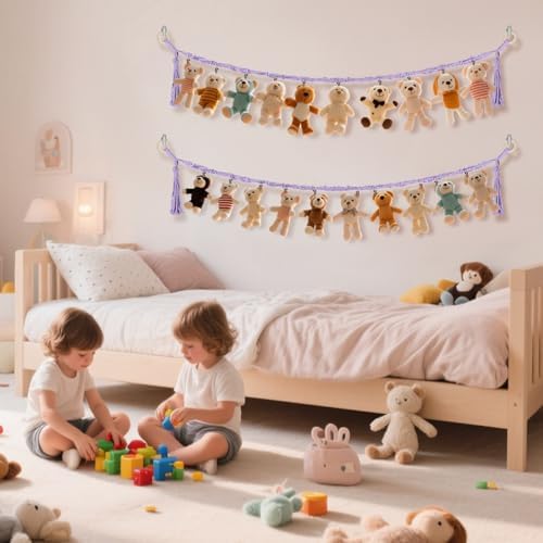 CERETIA 80" Stuffed Animal Organizer Chain, Wall Corner Storage - Image 4