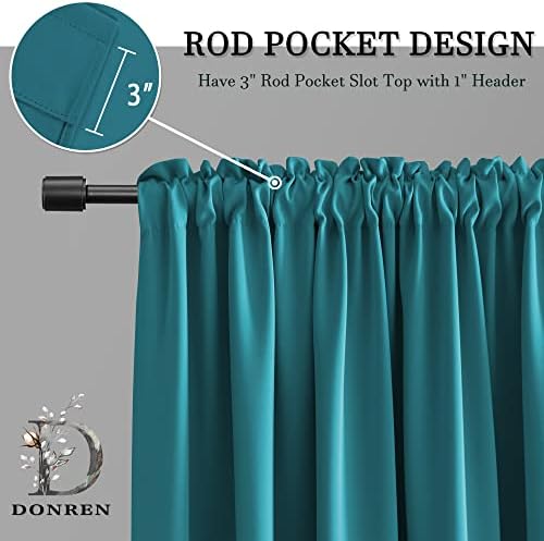 DONREN Teal Window Curtain Valances - Image 2