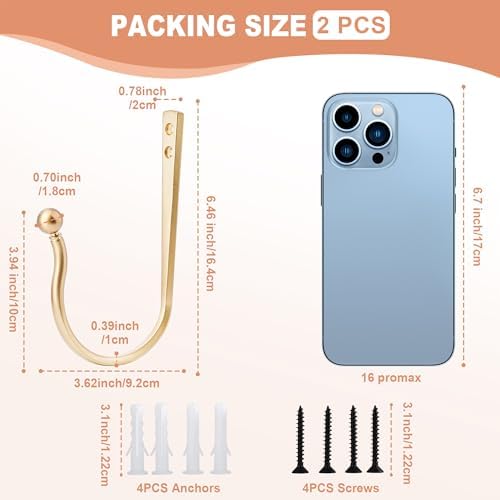 Mini Ball Curtain Holdbacks 2 Pack, Solid Zinc Alloy Wall Mounted Curtain - Image 5
