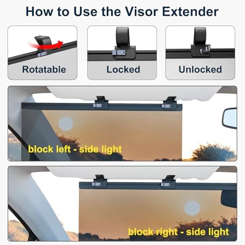 Veharvim Sun Visor Extender for Car, Visor Extender Attachment for Car - Image 5