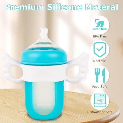 Silicone Baby Bottle Handles for Boon Nursh Bottles, Easy Grip Bottle Holder - Image 4