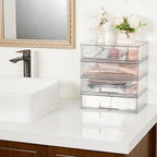 Vtopmart Clear Stackable Storage Drawers, 2 Pack Wide Plastic Organizers - Image 2