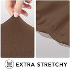 PureFit Stretch Oversized Couch Covers Fleece Sofa Slipcovers Brown - Image 4