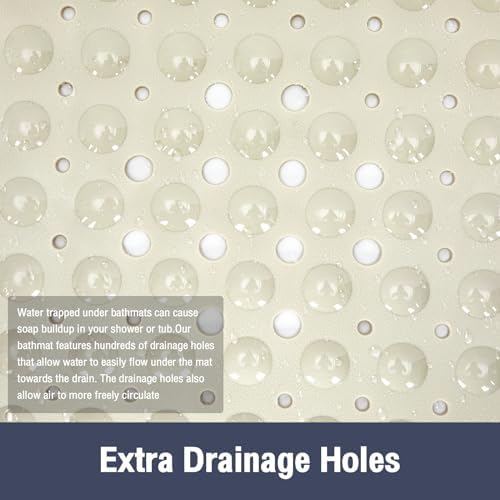 Extra Long Bathtub Mat Non Slip Bath Mat Beige 40"x16" Full Size - Image 6