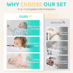 Full Size Cribs 3-in-1 Breathable Mesh Crib Liner, Teething Rail Cover & Crib - Image 4