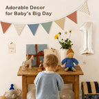 Playroom Wall Decor Pennant Banner Flags 5.5Ft - Image 6