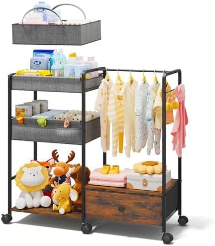 BBLIKE Diaper Caddy Organizer, Baby Storage Cart by BBLIKE