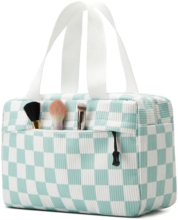 Large Makeup Bag for Women Corduroy Cosmetic bag Make up Bags Zipper Pouch - Image 2