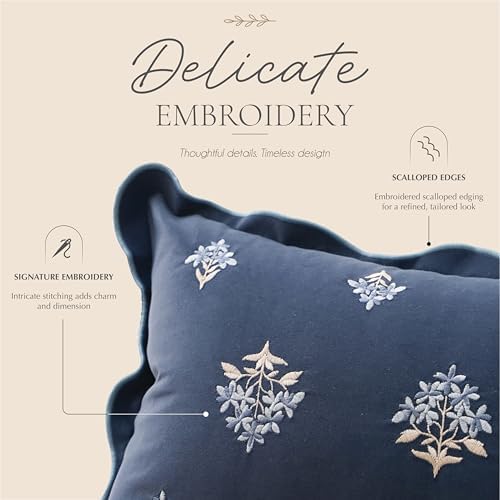 BlissBlush Throw Pillow Cover 20x20, Floral Accent Cushion Cover - Image 2