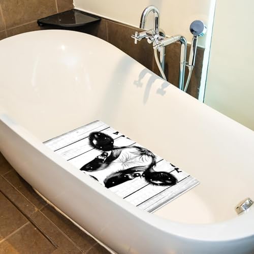 Shower Mat Non Slip 26.8 x 15.1 Inches, Farmhouse Cow Bathtub Mat Shower Stall - Image 5