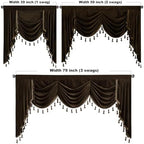 StangH Luxury Brown Waterfall Swag Tier Curtains W59 inches, 1 Panel - Image 4