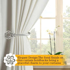 USFOOK Antique Silver Curtain Holdbacks, Drapery Tiebacks, 2 Pack/1 Pair - Image 3