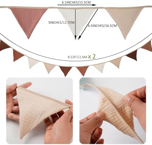19.6ft Pennant Banners Bunting Flags, Garland Triangle Banners Fabric - Image 2