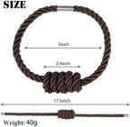 BEL AVENIR Magnetic Curtain Tiebacks 4 Pack Hand-Woven Curtain Ties - Image 2