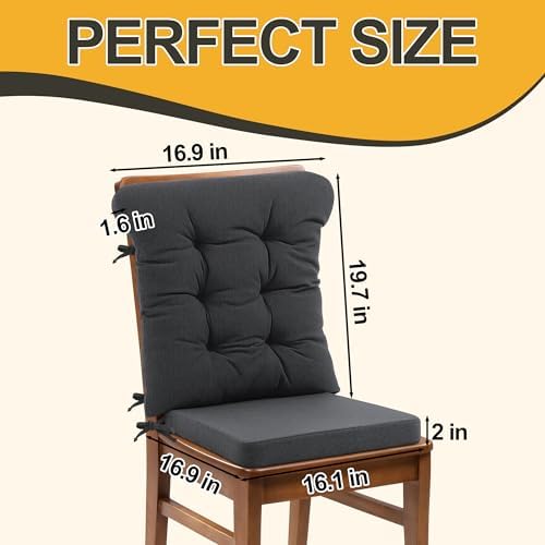 ROYALAY 2 Sets Cushions for Kitchen Chairs, Dining Chair Back Cushion - Image 3