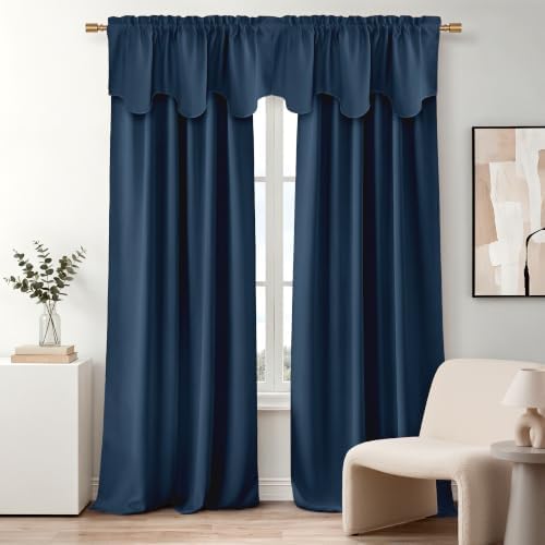 NICETOWN Navy Kitchen Valance for Windows Decoration for Apartment Bathroom - Image 6