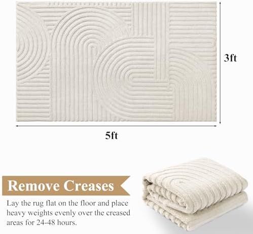 Pauwer 3x5 Area Rugs for Living Room, Modern Non Slip Washable Rug - Image 2