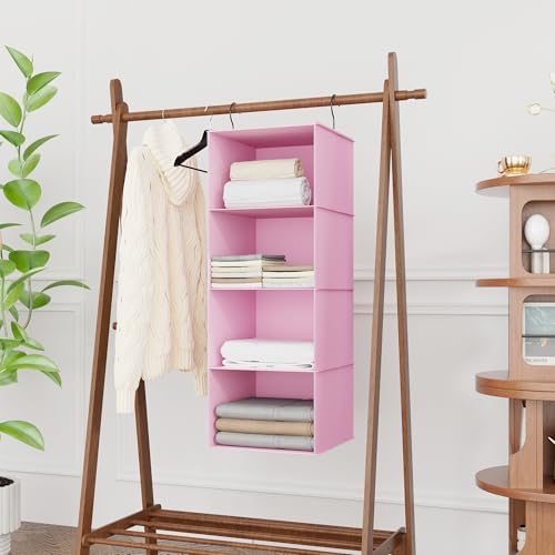 Hanging Closet Organizer 4-Shelf, Oxford Fabric Wardrobe Storage - Image 2