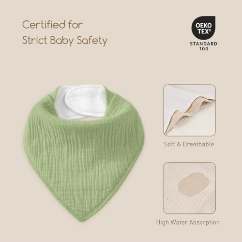 10 Pack Muslin Baby Bandana Bibs - Image 5