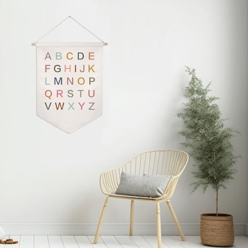 Rainbow Alphabet Banner Wall Hanging, ABC Educational Poster - Image 2