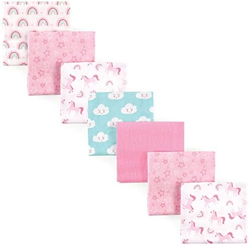 Luvable Friends Unisex Baby Cotton Flannel Receiving Blankets, Rainbow 7-Pack by Luvable+Friends