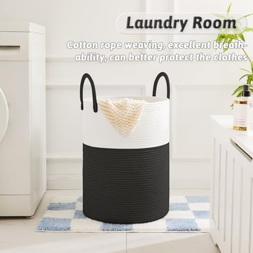 Artfeel Laundry Basket, Woven Cotton Rope Laundry Hamper, 100L - Image 2