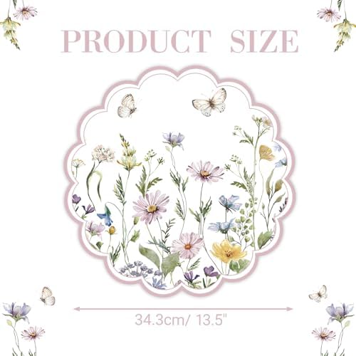 50PCS Floral Paper Placemats Disposable Wildflower Paper Placemats - Image 2
