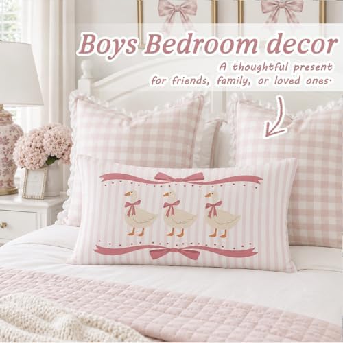 Goose Nursery Decor Goose Pillow Covers 12x20, Bow Girl Nursery Decorative - Image 5
