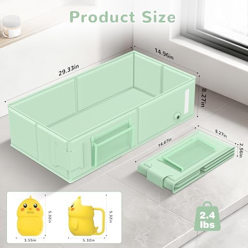 Collapsible Baby Bathtub, Foldable Toddler Bath Tub - Image 2