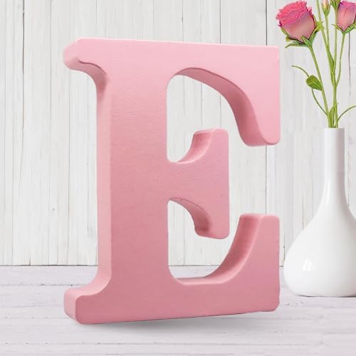 AOCEAN 6 Inch Pink Wood Letters Unfinished Wooden Letters by AOCEAN
