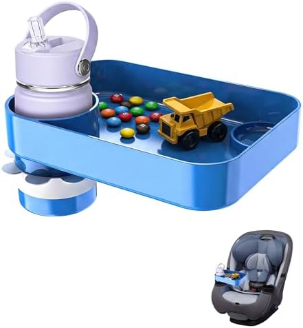 Car Seat Tray for Toddlers, Kids Travel Snack Tray for Road Trips Blue by Nexarion