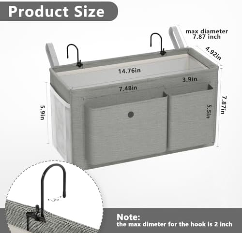 Bedside Caddy Bedside Storage Hanging Organizer - Image 2
