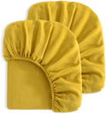 NTBAY Mini Crib Muslin Fitted Sheets, 2 Pack, 24 x 38, Ginger Yellow by NTBAY