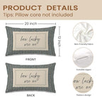 How Lucky are We Pillow Cover 12x20, Preppy Room Decor Aesthetic, Trendy Navy - Image 2