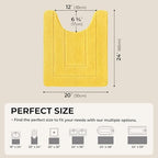 GRANNY SAYS Yellow U Shaped Toilet Rug 20" x 24", Non-Slip Bath Mat - Image 2