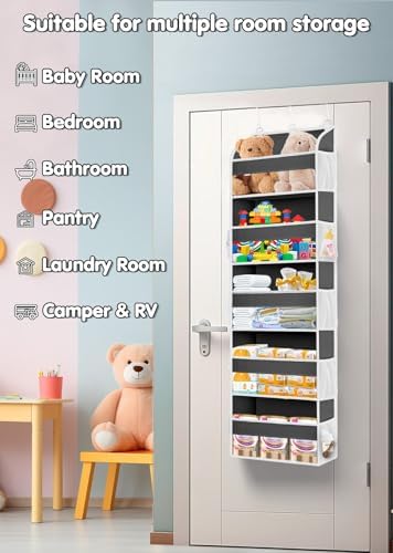 TAHAVICE Over the Door Organizer Storage, 5 Large & 10 Mesh Pockets - Image 3