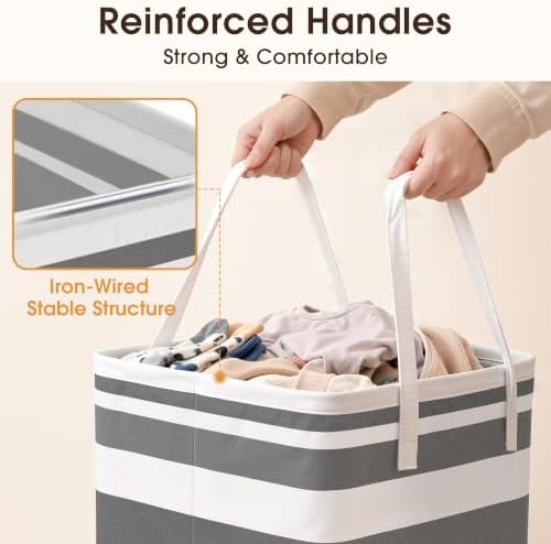 HomeHacks 2 Pack Large Laundry Baskets, Laundry Hampers Bags - Image 2