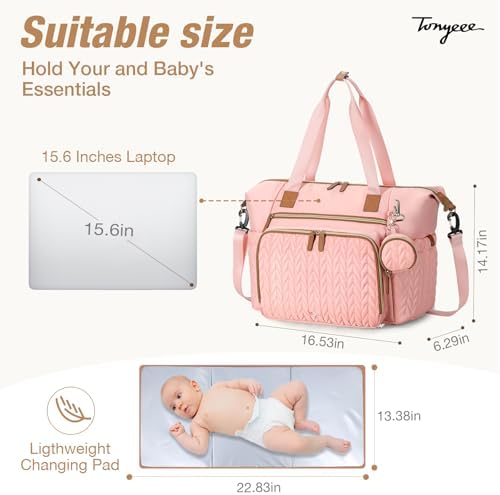 Diaper Bag Tote, Large Baby Hospital Bag - Image 4