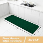 Polyester Bathroom Runner Rug 24"x72" Verdant Green, Soft Bath Mat - Image 2