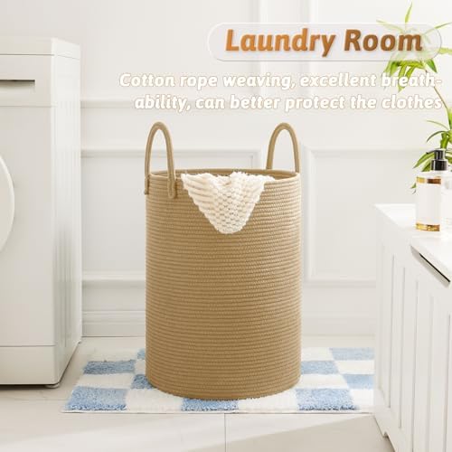 Artfeel Laundry Basket, Woven Cotton Rope Laundry Hamper, 40L - Image 5