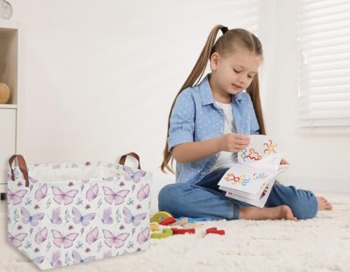 Rectangular Kids Baskets Butterfly Basket Kids Storage Bins Girls Basket Cute - Image 4