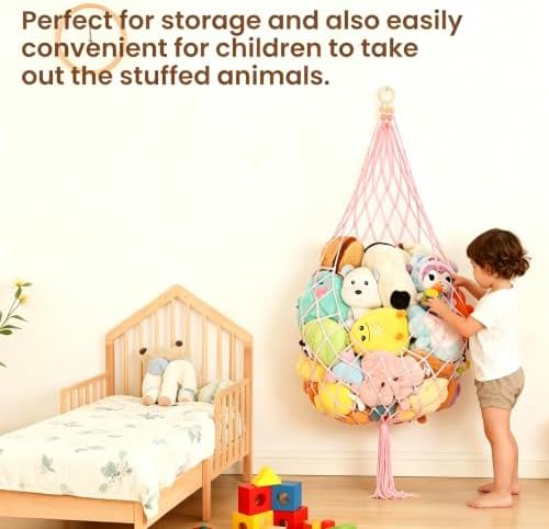 Stuffed Animal Storage Hammock Plushie Net 60-inch Stuffed Animal Net Corner - Image 7