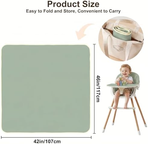 Basumee Splat Mat for Under High Chair, Waterproof & Mess-Proof Floor Mat - Image 6