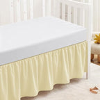 SiinvdaBZX Ivory Crib Skirt Dust Ruffle, Microfiber Crib Bed Skirt by SiinvdaBZX