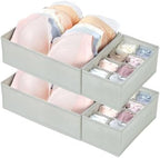 Vtopmart M-L/34D-38C Large Bra Drawer Organizer, 4 Pack Foldable Fabric by Vtopmart