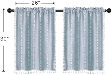 MitoVilla 2 Panels Boho Kitchen Short Curtains, Modern Farmhouse Cafe Curtains - Image 7
