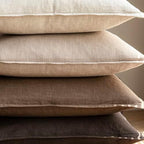 Foindtower Linen Solid Decorative Throw Pillow Covers 20x20 Inch Tan Beige - Image 5